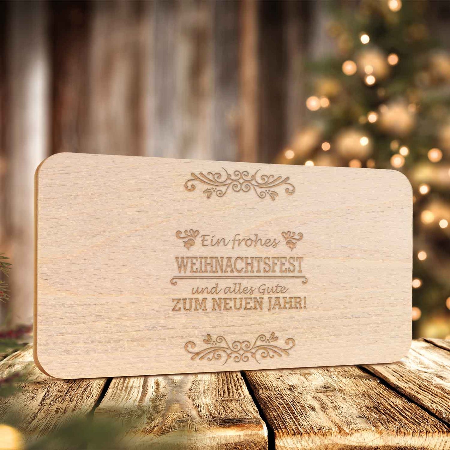 Frühstücksbrettchen aus Holz mit Gravur - Ein frohes Weihnachtsfest - Weihnachtsdeko