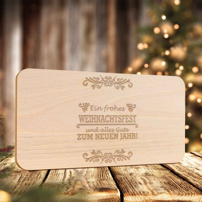 Frühstücksbrettchen aus Holz mit Gravur - Ein frohes Weihnachtsfest - Weihnachtsdeko