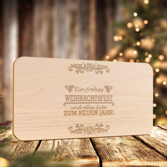 Frühstücksbrettchen aus Holz mit Gravur - Ein frohes Weihnachtsfest - Weihnachtsdeko