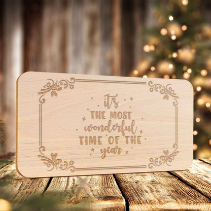 Frühstücksbrettchen aus Holz mit Gravur - it´s the most Wonderful time of the Year - Weihnachtsdeko