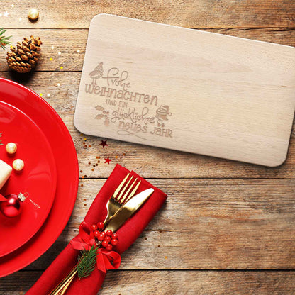 Frühstücksbrettchen aus Holz mit Gravur - Frohe Weihnachten - Weihnachtsdeko