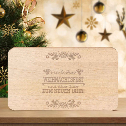 Frühstücksbrettchen aus Holz mit Gravur - Ein frohes Weihnachtsfest - Weihnachtsdeko