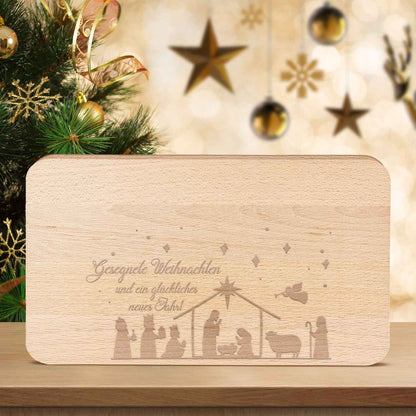 Frühstücksbrettchen aus Holz mit Gravur - Gesegnete Weihnachten - Weihnachtsdeko
