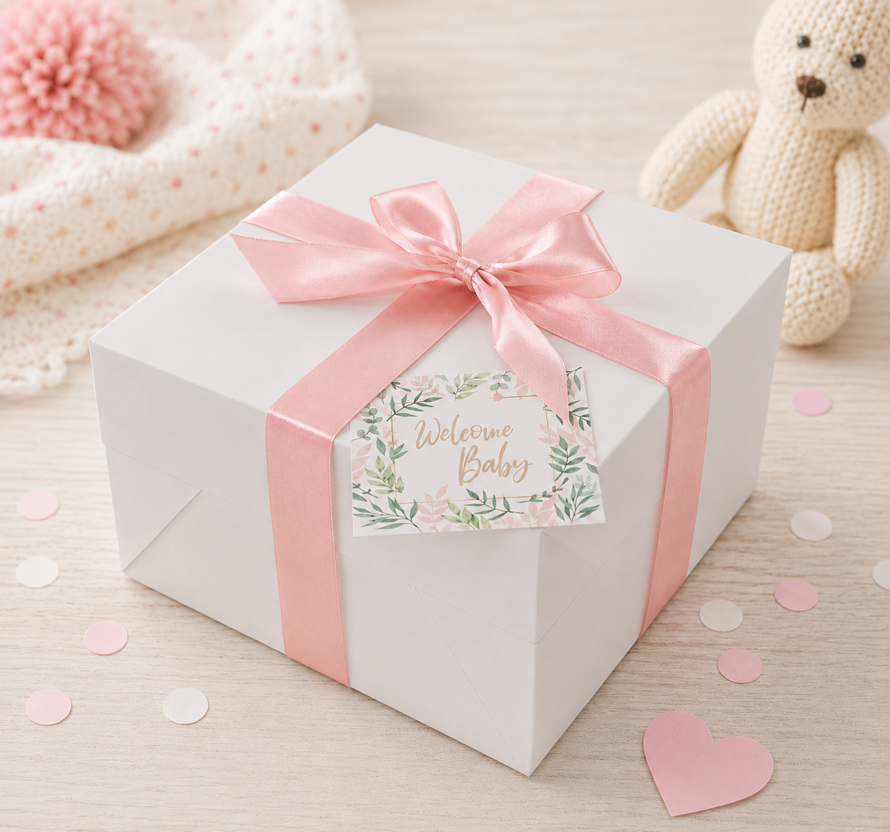 Windeltorte CAKEBOX | Geschenk zur Geburt und Babyparty rosa