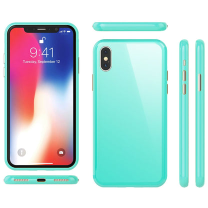 NALIA Magnetische 360° Glas Hülle kompatibel mit iPhone XS Max, Ultra-Slim Hard-Case Dünnes Hartglas Back-Cover mit Rahmen & Display-Schutz, Full-Body Schutzhülle Bumper Handy-Tasche