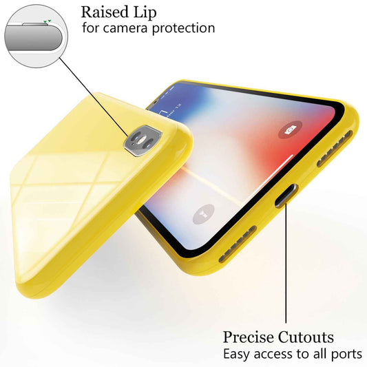 NALIA Magnetische 360° Glas Hülle kompatibel mit iPhone XS Max, Ultra-Slim Hard-Case Dünnes Hartglas Back-Cover mit Rahmen & Display-Schutz, Full-Body Schutzhülle Bumper Handy-Tasche