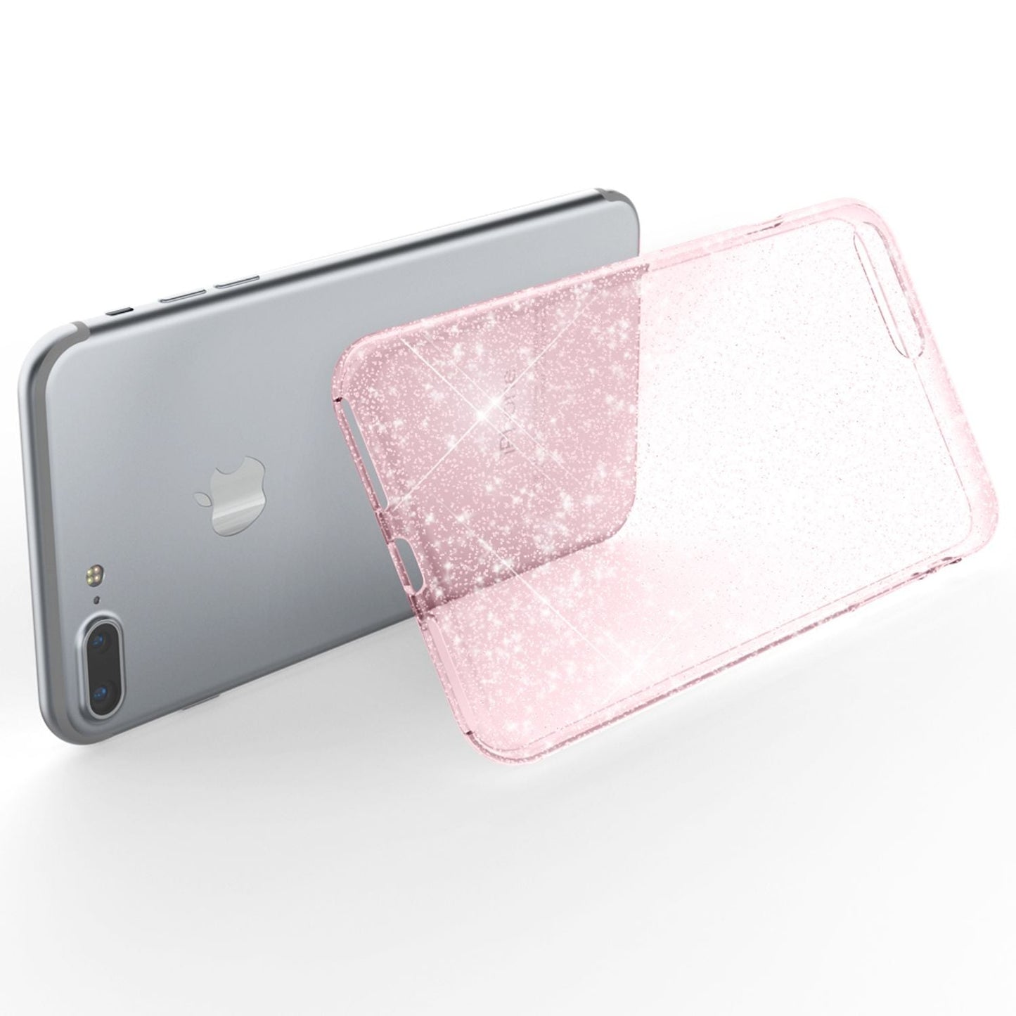 NALIA Glitzerhülle für iPhone 7 Plus / 8 Plus – Funkelndes Silikon Case – DAZZLIN (Transparent & Stoßfest) – Marke aus Berlin