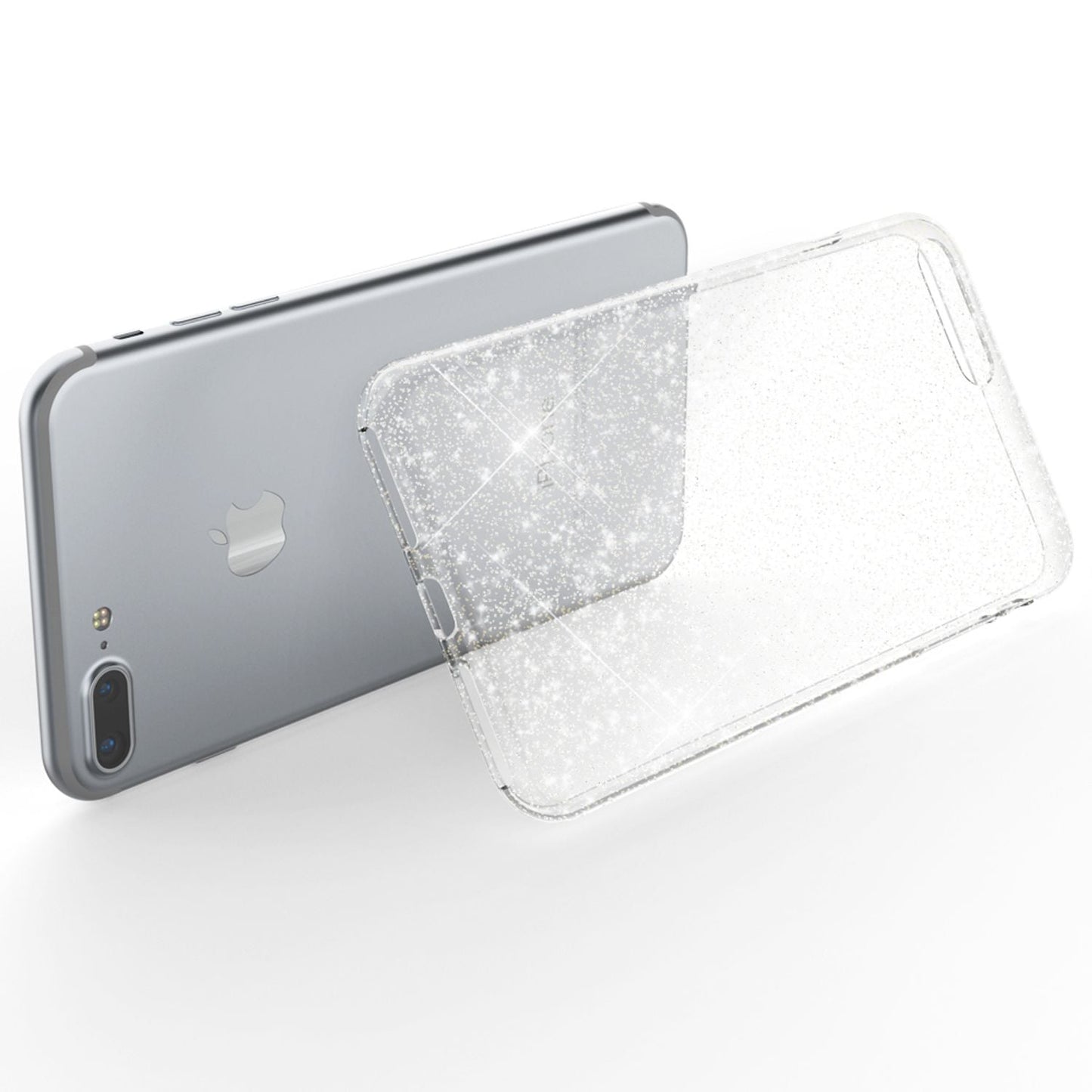 NALIA Glitzerhülle für iPhone 7 Plus / 8 Plus – Funkelndes Silikon Case – DAZZLIN (Transparent & Stoßfest) – Marke aus Berlin