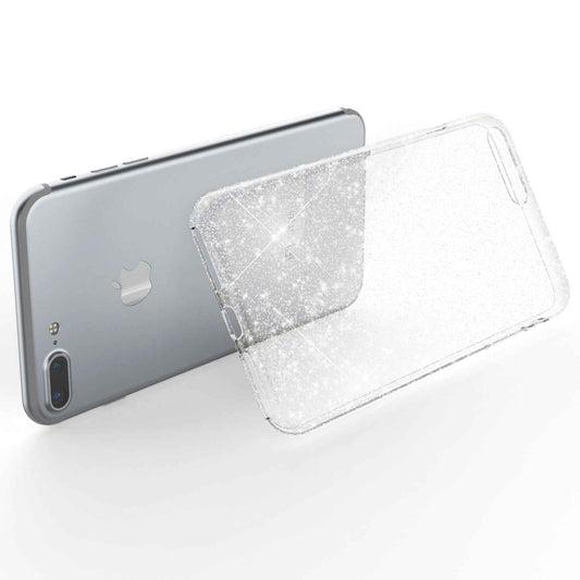 NALIA Glitzerhülle für iPhone 7 Plus / 8 Plus – Funkelndes Silikon Case – DAZZLIN (Transparent & Stoßfest) – Marke aus Berlin