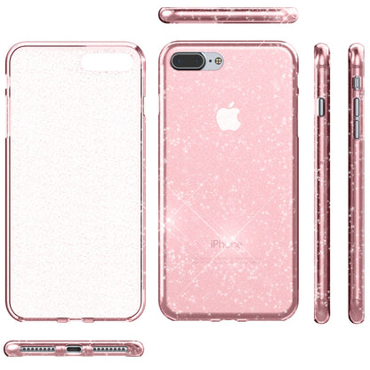 NALIA Glitzerhülle für iPhone 7 Plus / 8 Plus – Funkelndes Silikon Case – DAZZLIN (Transparent & Stoßfest) – Marke aus Berlin