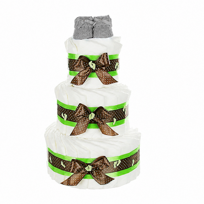 Windeltorte Babybooties | 3-stöckig grün
