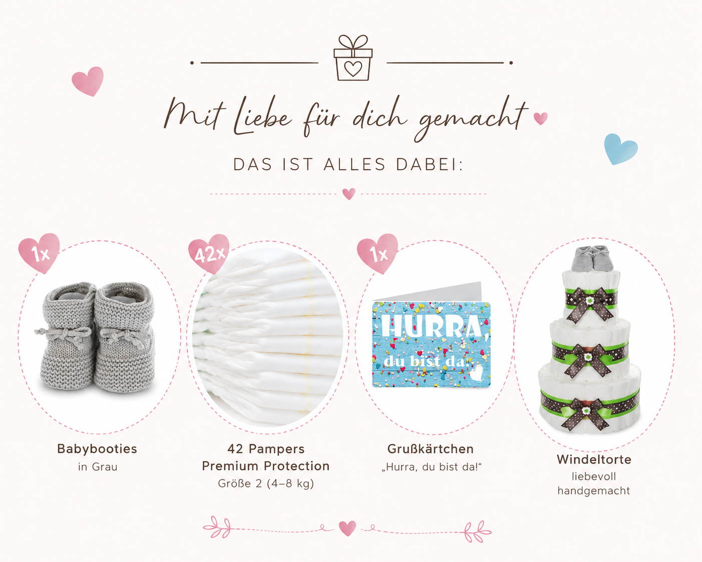 Windeltorte Babybooties | 3-stöckig grün