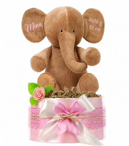 Windeltorte Mädchen LITTLE PEANUT rosa | personalisierbar