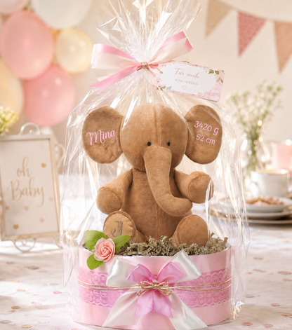 Windeltorte Mädchen LITTLE PEANUT rosa | personalisierbar