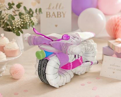 Windelmotorrad ROCKSTAR Windeltorte rosa