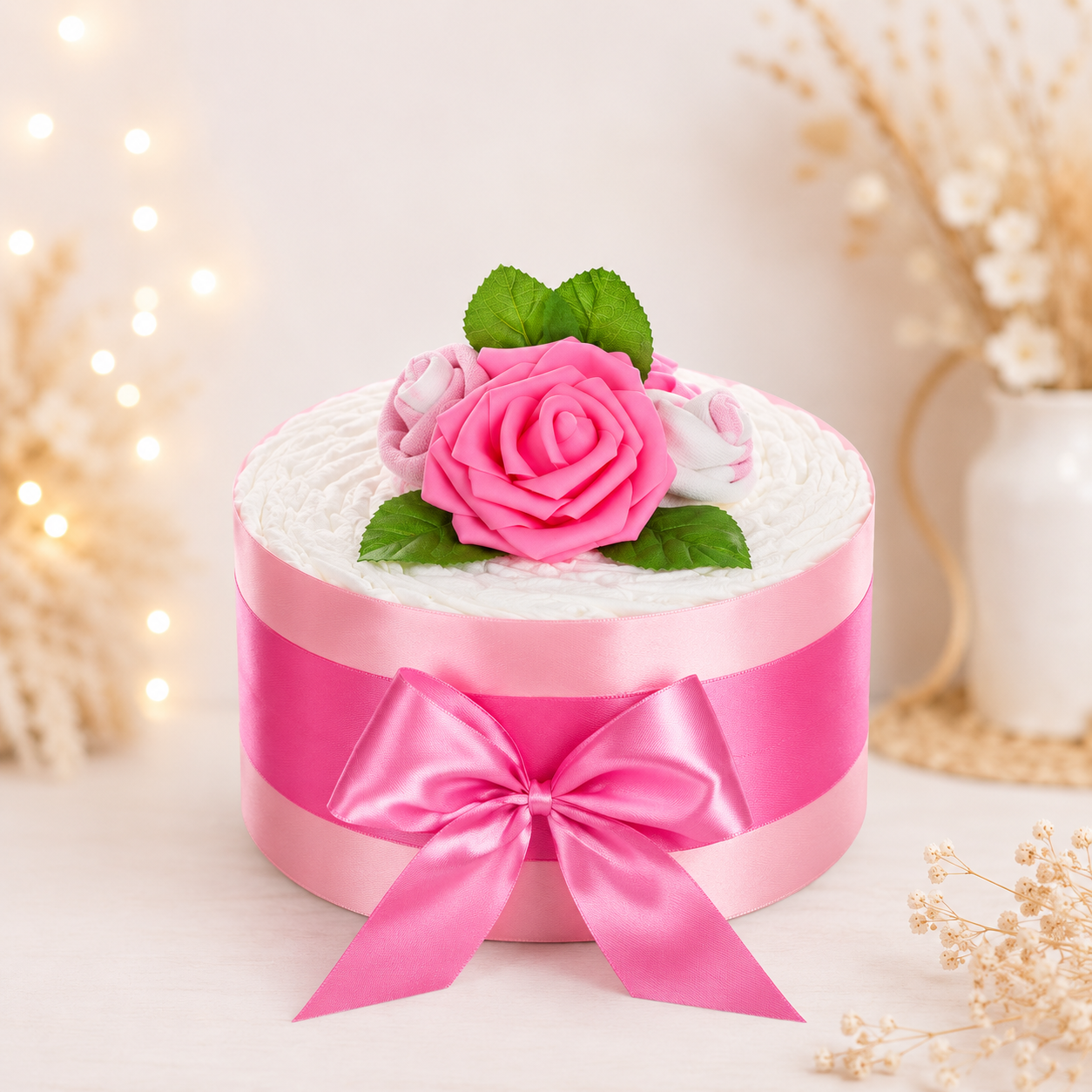 Windeltorte Rosenblüte | rosa