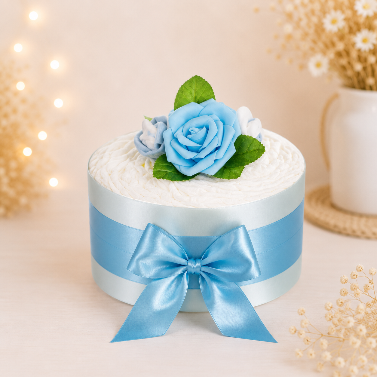Windeltorte Rosenblüte | blau