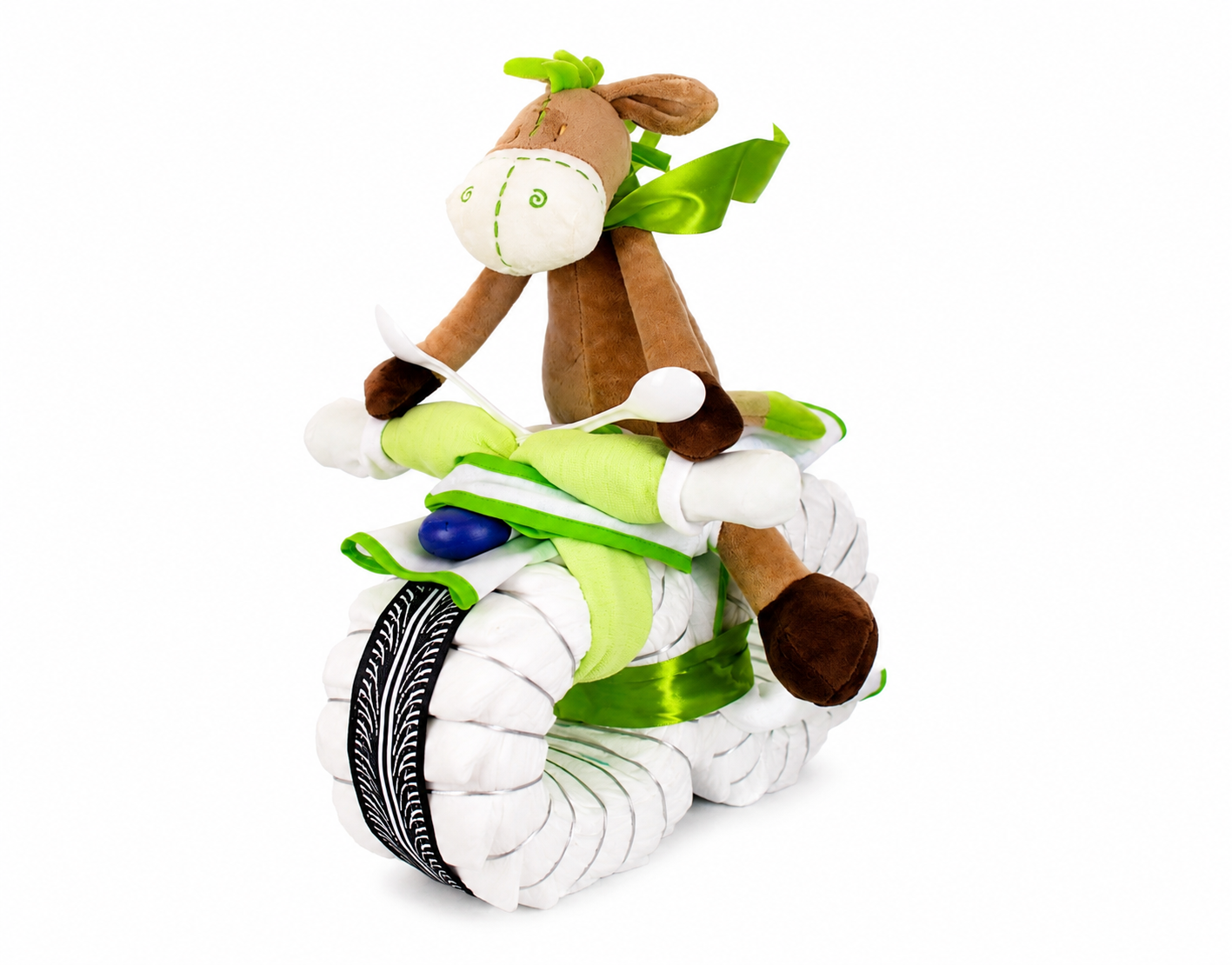 Windelmotorrad ROCKSTAR mit Schlenkeresel grün