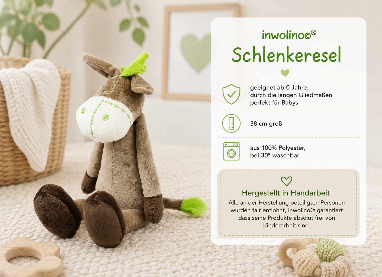 Windelmotorrad ROCKSTAR mit Schlenkeresel grün