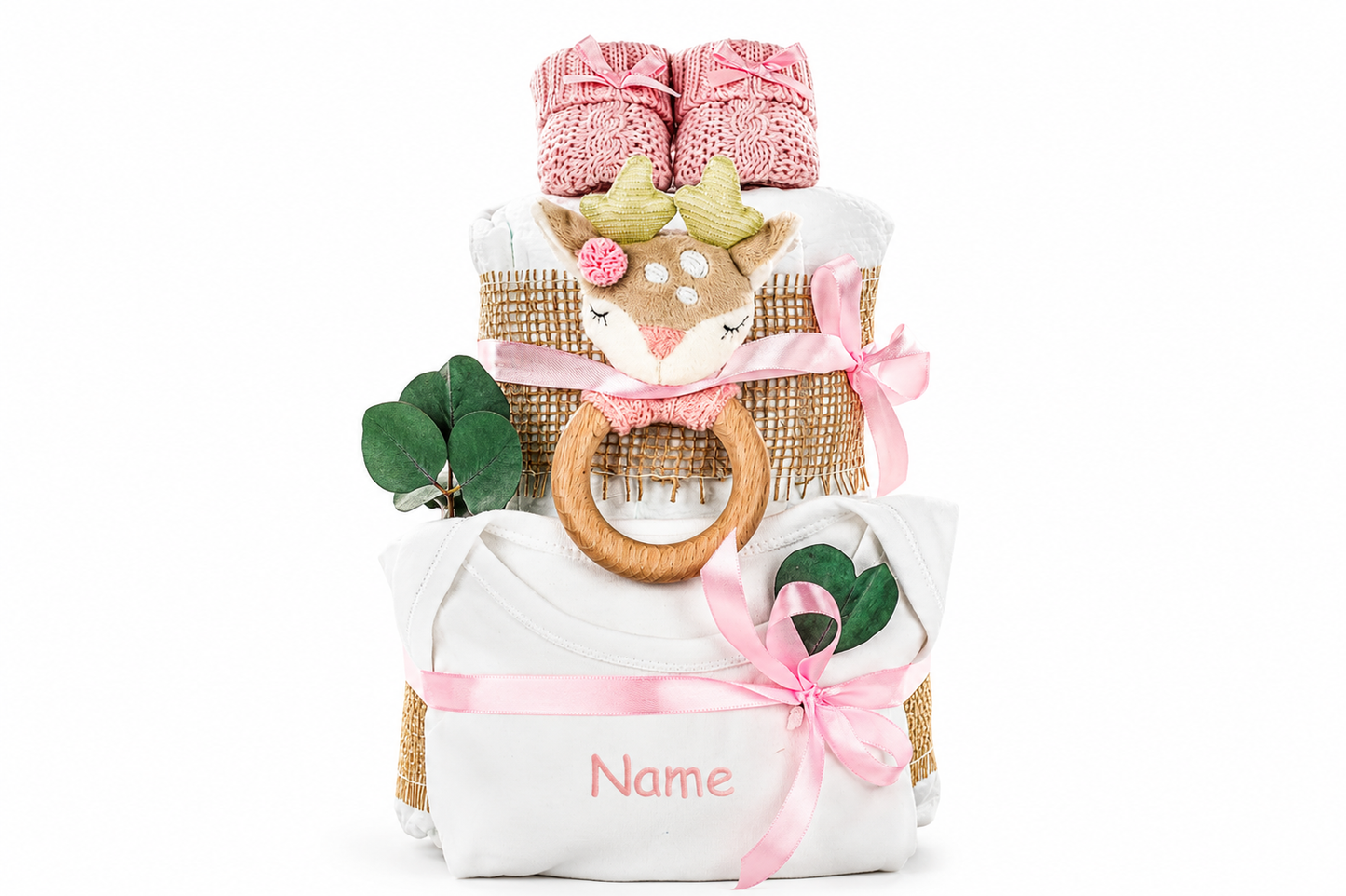 Personalisierbare Windeltorte REH ELLA Rosa