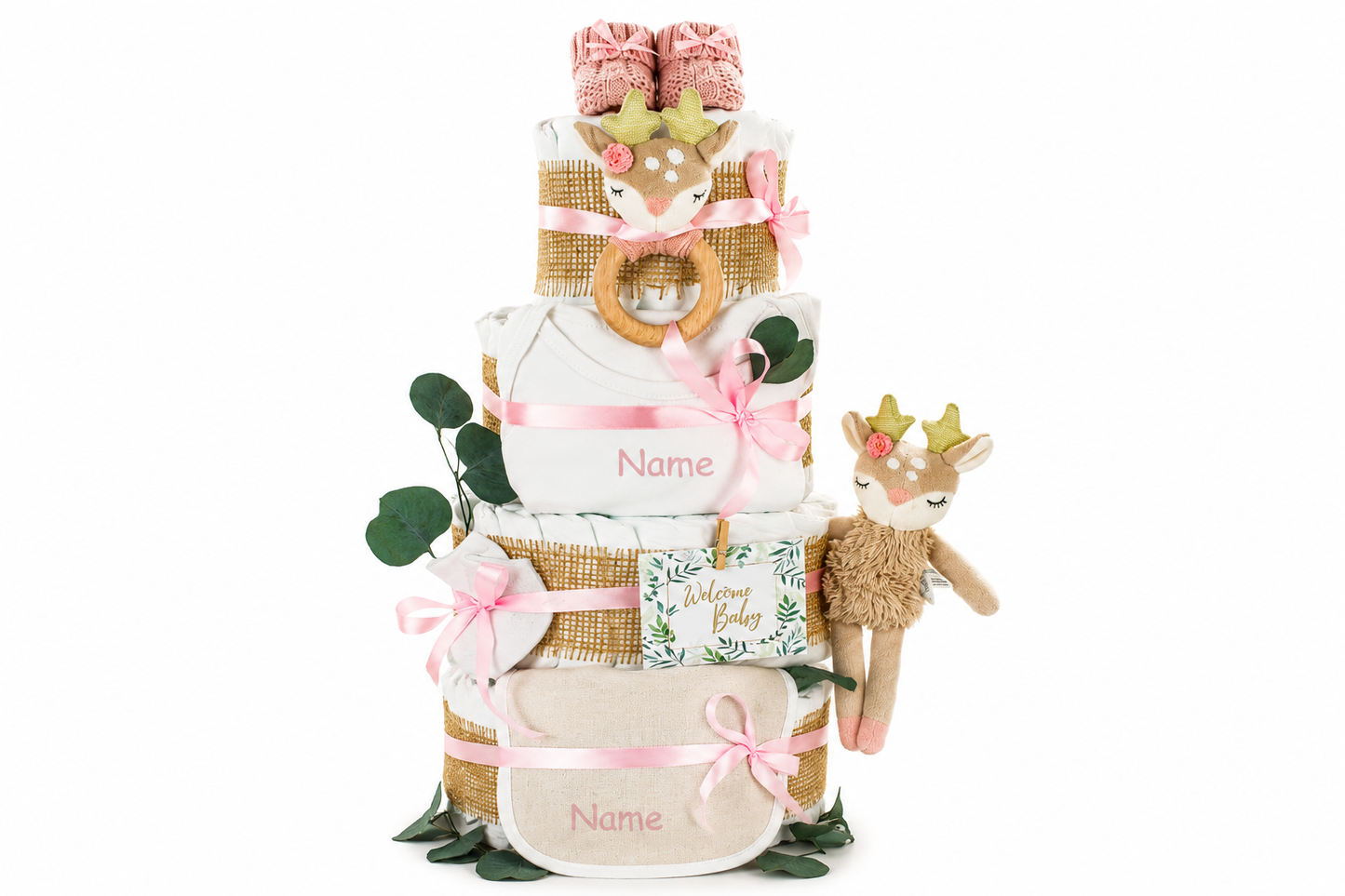 Personalisierbare Windeltorte REH ELLA Rosa