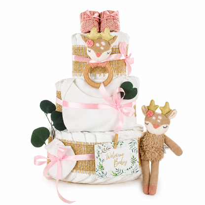 Personalisierbare Windeltorte REH ELLA Rosa