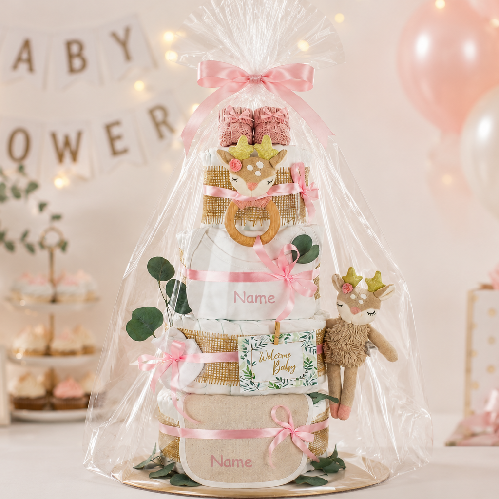 Personalisierbare Windeltorte REH ELLA Rosa