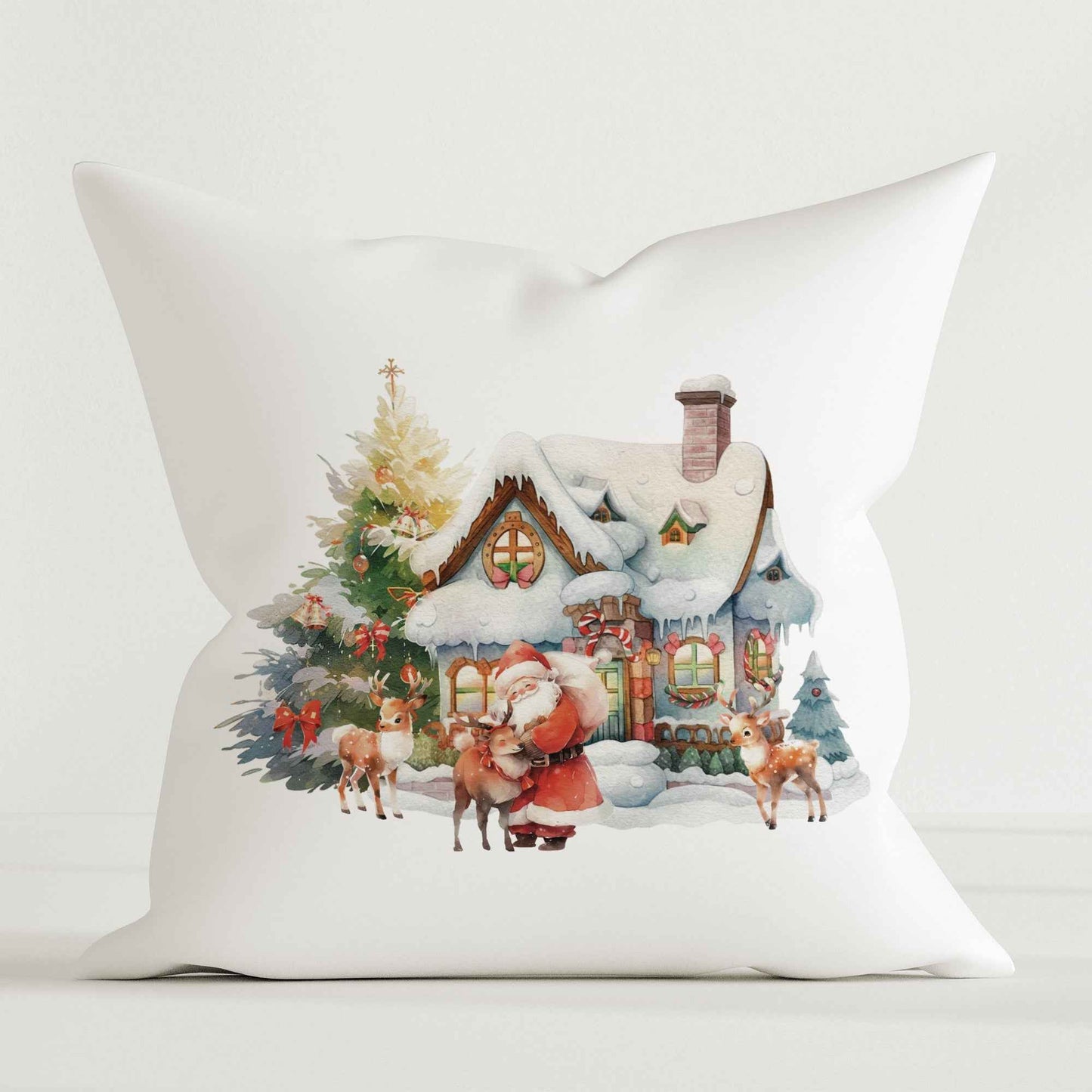 "Haus des Santa Claus" Premium Dekokissen