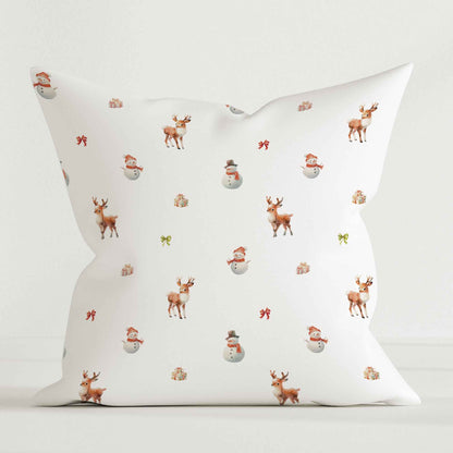 "Schneemann und Rehe" Premium Dekokissen