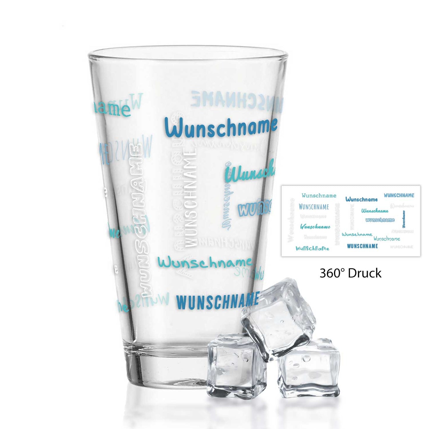 Leonardo Wasserglas mit UV-Druck "Namensglas" mit Wunschnamen