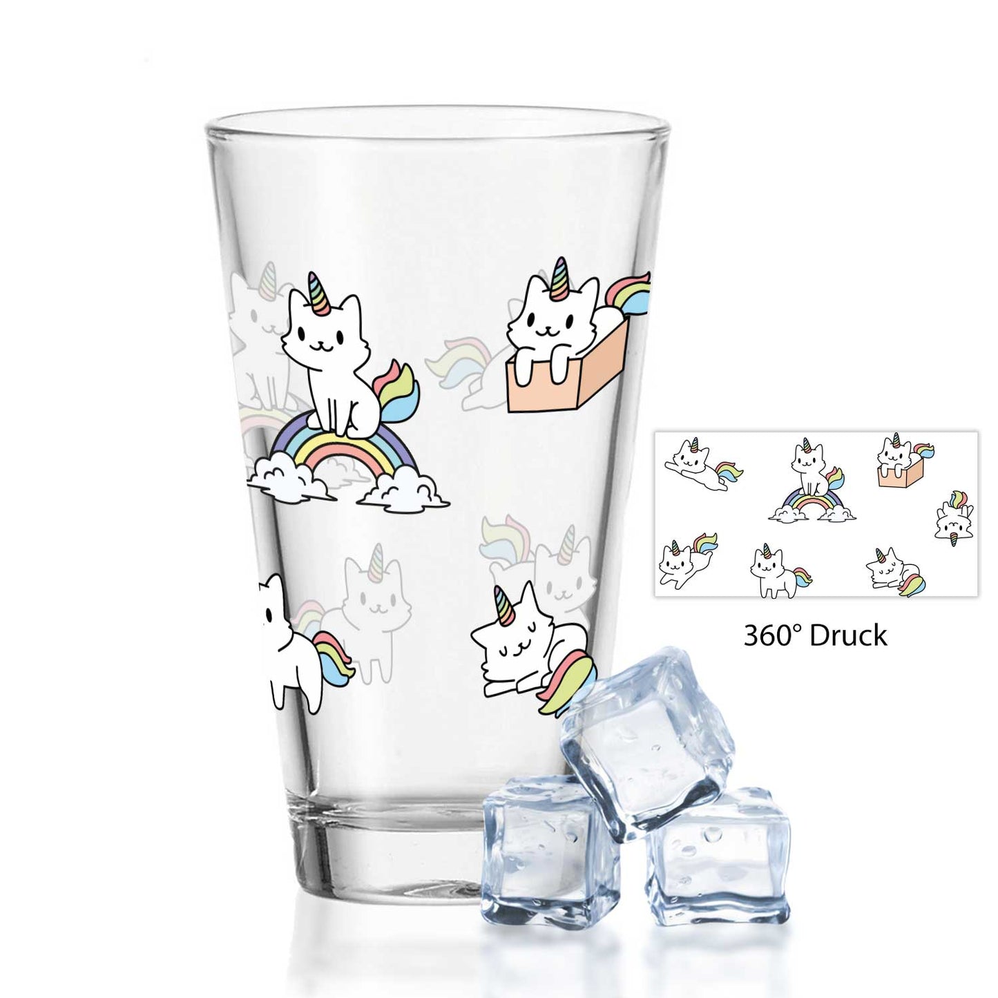Leonardo Wasserglas mit UV-Druck "Magische Katze"