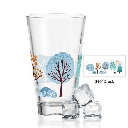 Leonardo Wasserglas mit UV-Druck - Winterbäume Motiv - zu Weihnachten
