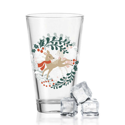 Leonardo Wasserglas mit UV-Druck - Winterreh Motiv - zu Weihnachten