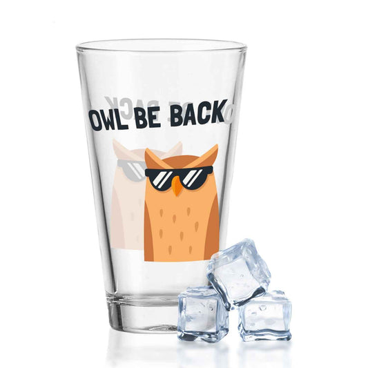 Leonardo Wasserglas mit UV-Druck im Owl be back Design