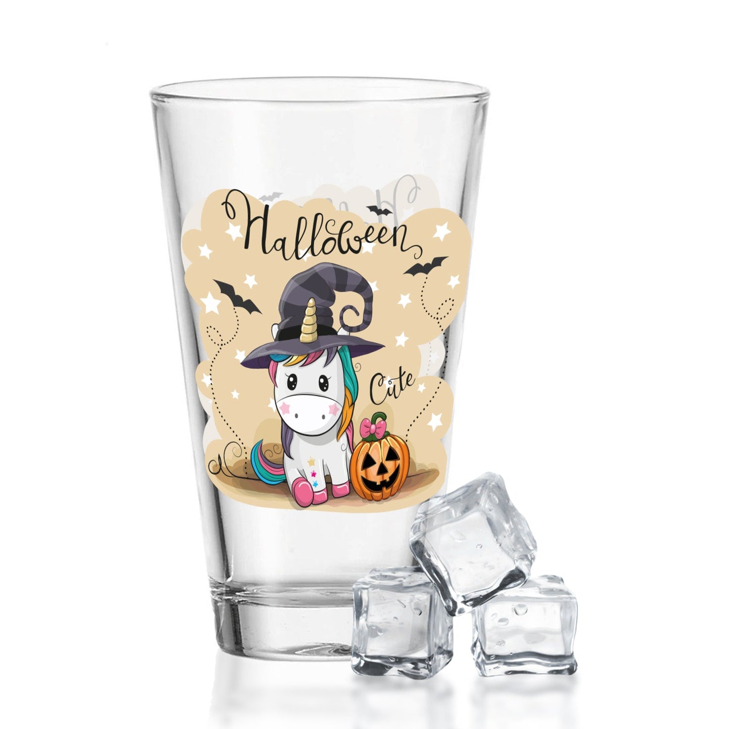 Leonardo Wasserglas mit UV-Druck "Halloween Einhorn" für Halloween