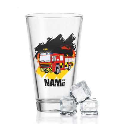Leonardo Wasserglas mit UV-Druck "Feuerwehr" mit Wunschname - Für Kinder