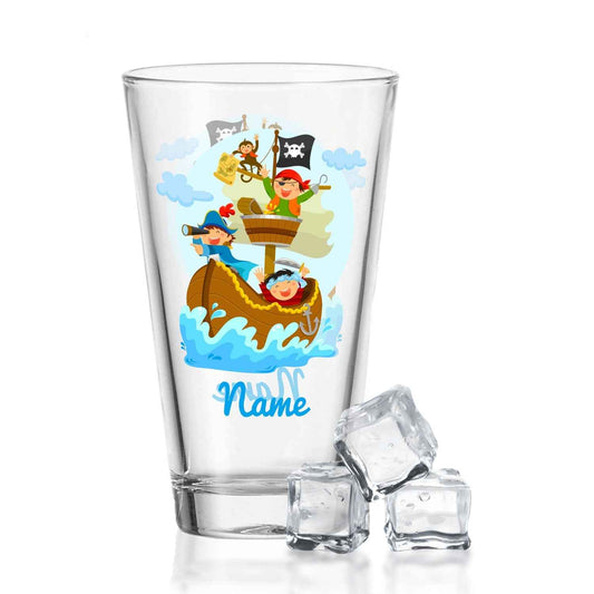 Leonardo Wasserglas mit UV-Druck "Piraten" mit Wunschname - Für Kinder