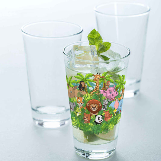 Leonardo Wasserglas mit UV-Druck "Wilde Tiere" - Für Kinder