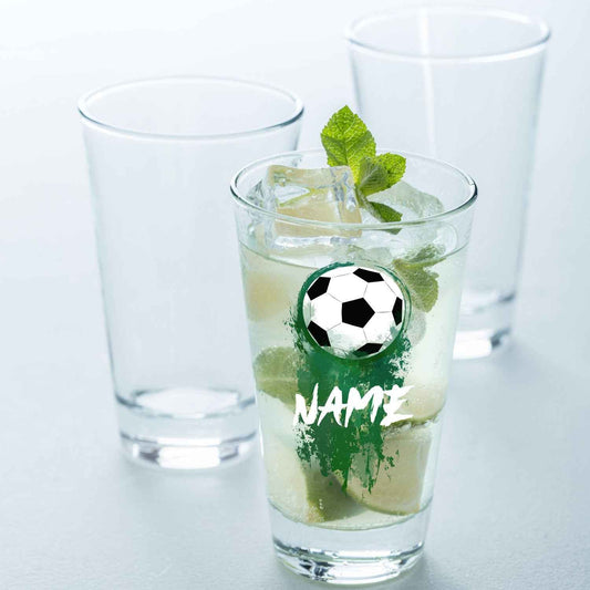 Leonardo Wasserglas mit UV-Druck "Fußball" mit Wunschname - Für Kinder
