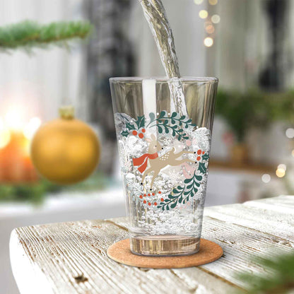 Leonardo Wasserglas mit UV-Druck - Winterreh Motiv - zu Weihnachten