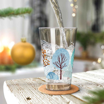 Leonardo Wasserglas mit UV-Druck - Winterbäume Motiv - zu Weihnachten