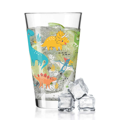 Leonardo Wasserglas mit UV-Druck "Dinogruppe" - Für Kinder im 360° Design