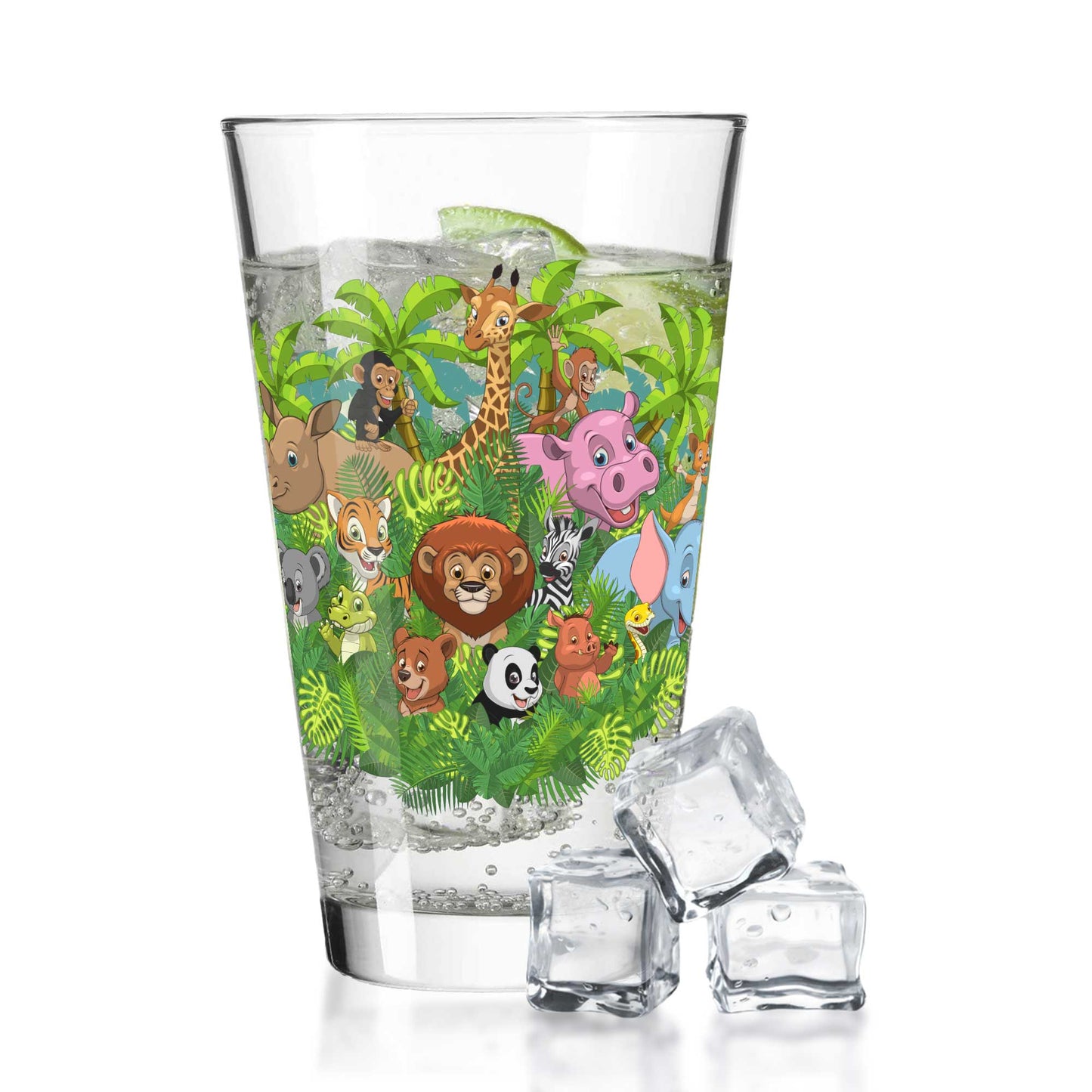 Leonardo Wasserglas mit UV-Druck "Wilde Tiere" - Für Kinder