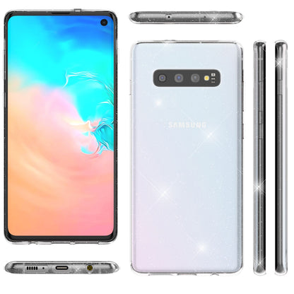 NALIA Glitzerhülle für Samsung Galaxy S10 – Funkelndes Silikon Case – DAZZLIN (Transparent & Stoßfest) – Marke aus Berlin