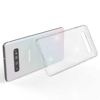 NALIA Glitzerhülle für Samsung Galaxy S10 – Funkelndes Silikon Case – DAZZLIN (Transparent & Stoßfest) – Marke aus Berlin