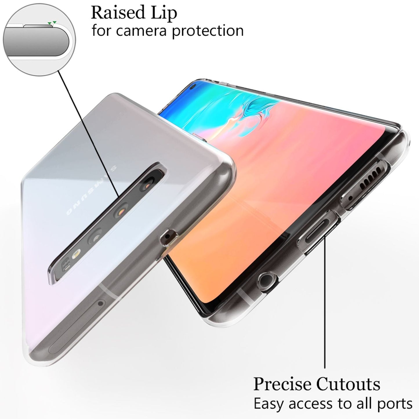 NALIA Transparente Silikonhülle für Samsung Galaxy S10 – Anti-Gelb & Rutschfest – GLAZE (Handyhülle Kristallklar, Schlank & Stoßfest) – Marke aus Berlin