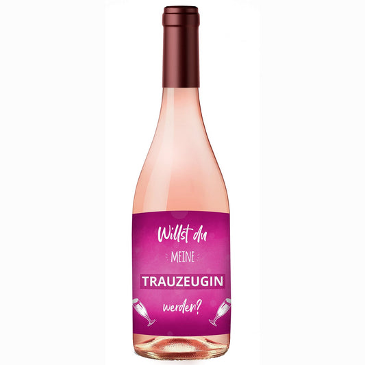Flaschenetikett Trauzeugin - Geschenk für die Trauzeugin