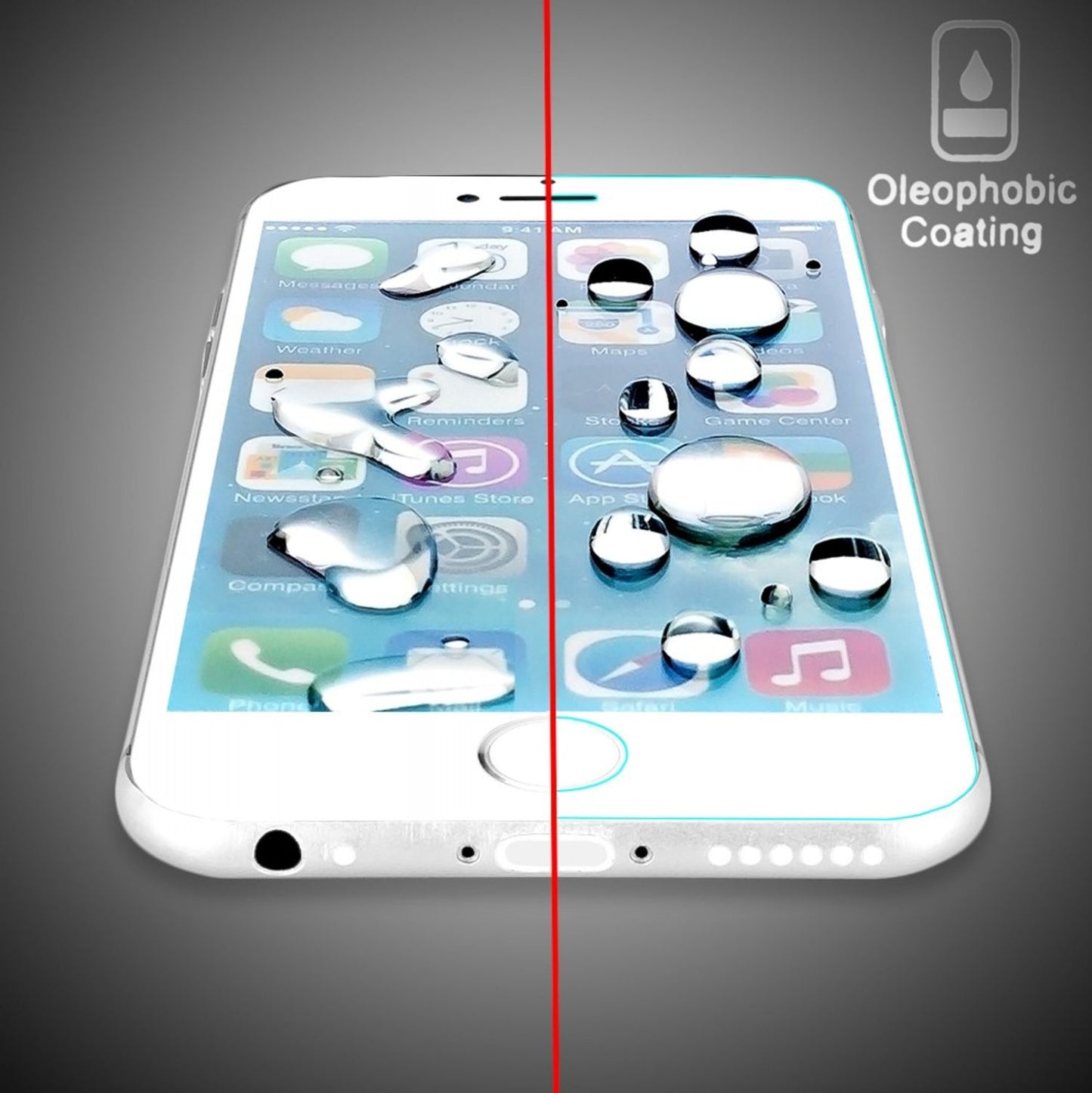 NALIA Schutzglas kompatibel mit iPhone 6 / 6S, Full-Cover Displayschutz Handy-Folie, 9H Härte Glas-Schutzfolie Bildschirm-Abdeckung, Schutz-Film Screen Protector Tempered Glass - Transparent (weiß)