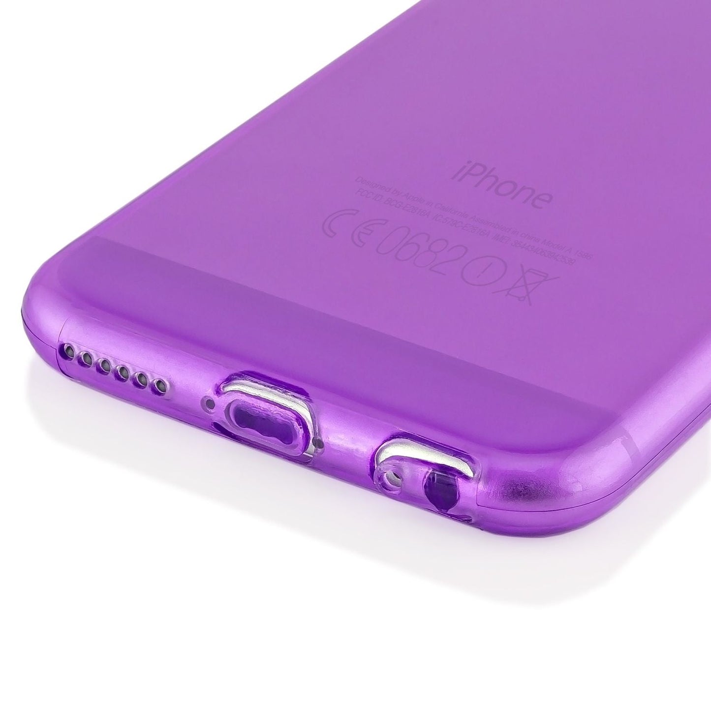NALIA Handyhülle kompatibel mit iPhone 6 6S, Ultra-Slim Silikon Case Crystal Schutz-Hülle Dünn Durchsichtig, Handy-Tasche Etui Telefon-Schale Back-Cover Thin-Fit Smart-Phone Bumper - Lila Transparent