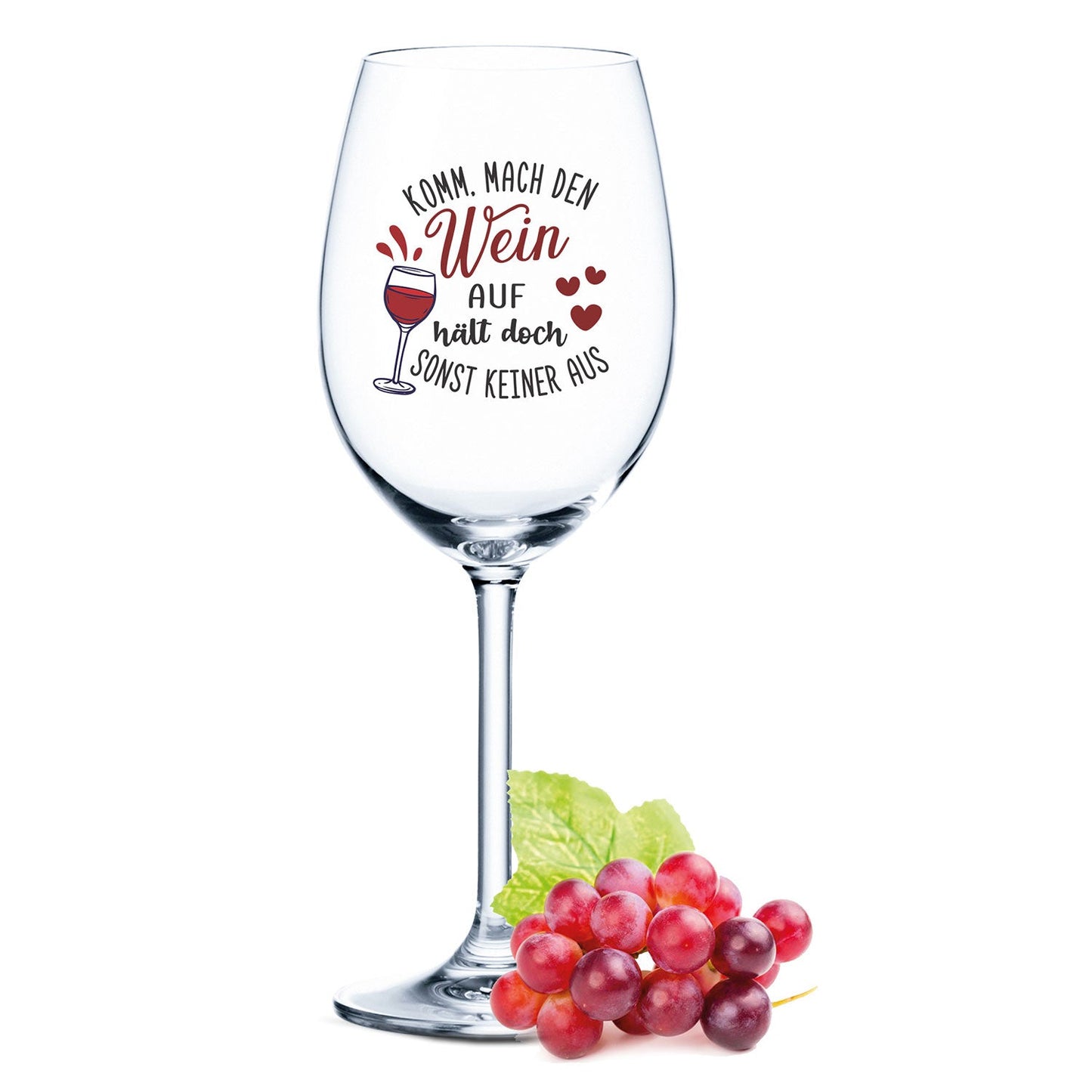 Leonardo Weinglas mit Gravur "Komm mach den Wein auf"